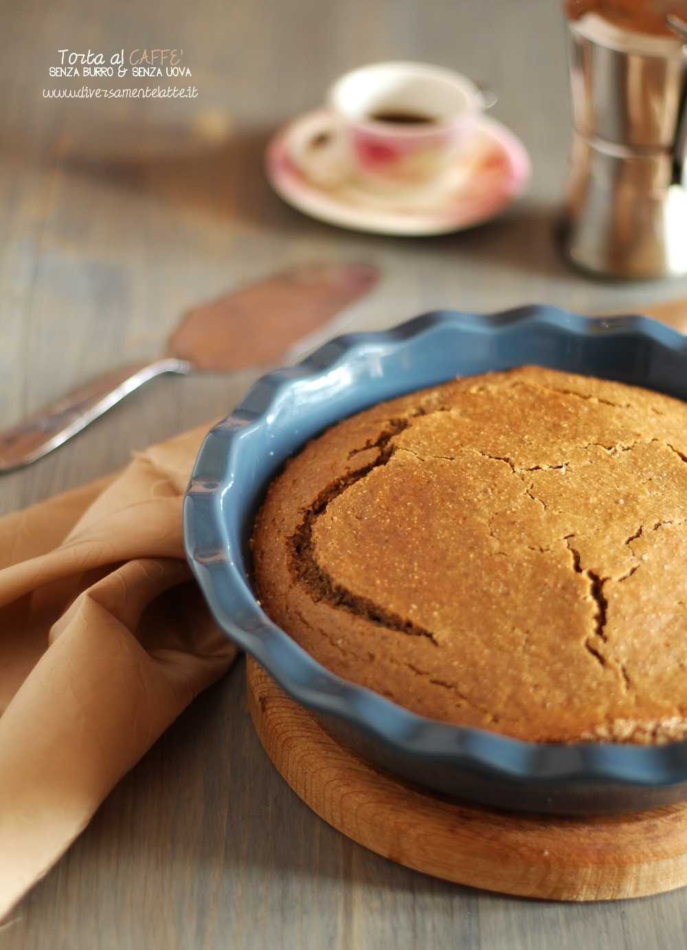 Torta al caffè senza burro e senza uova