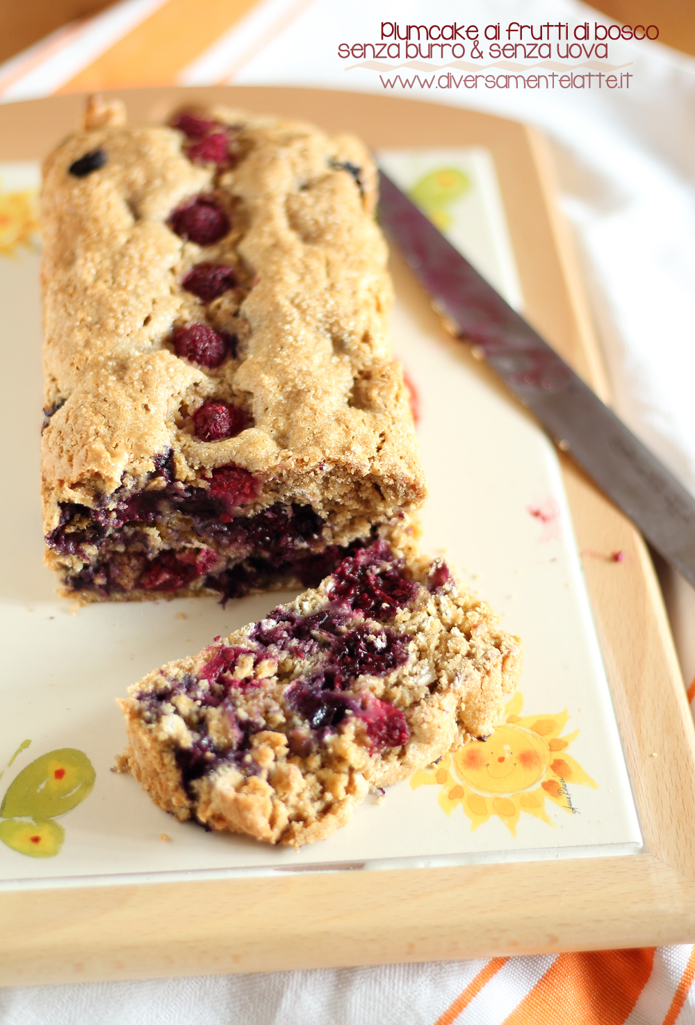 plumcake ai frutti di bosco senza burro senza uova