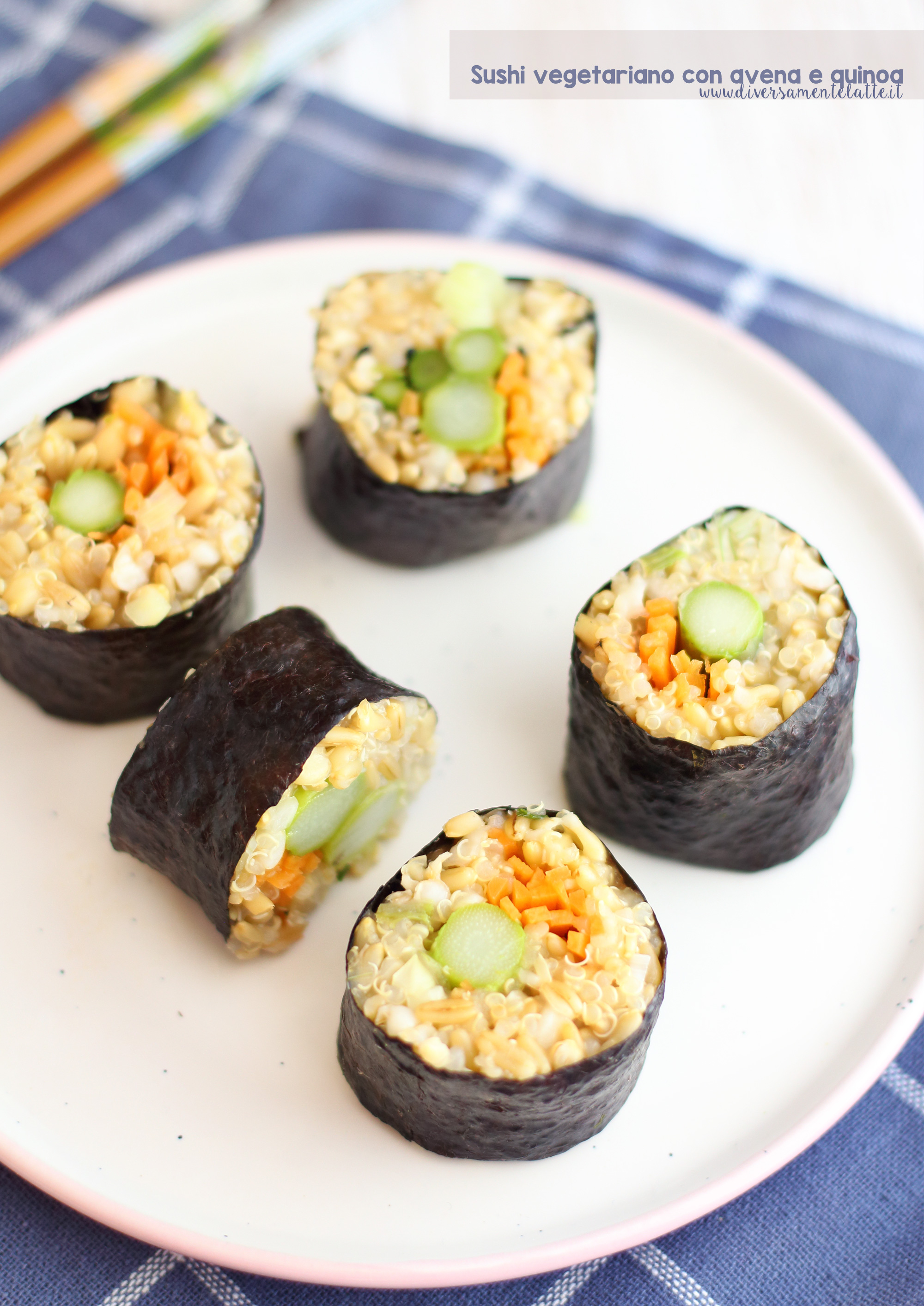 sushi con avena e quinoa senza lattosio