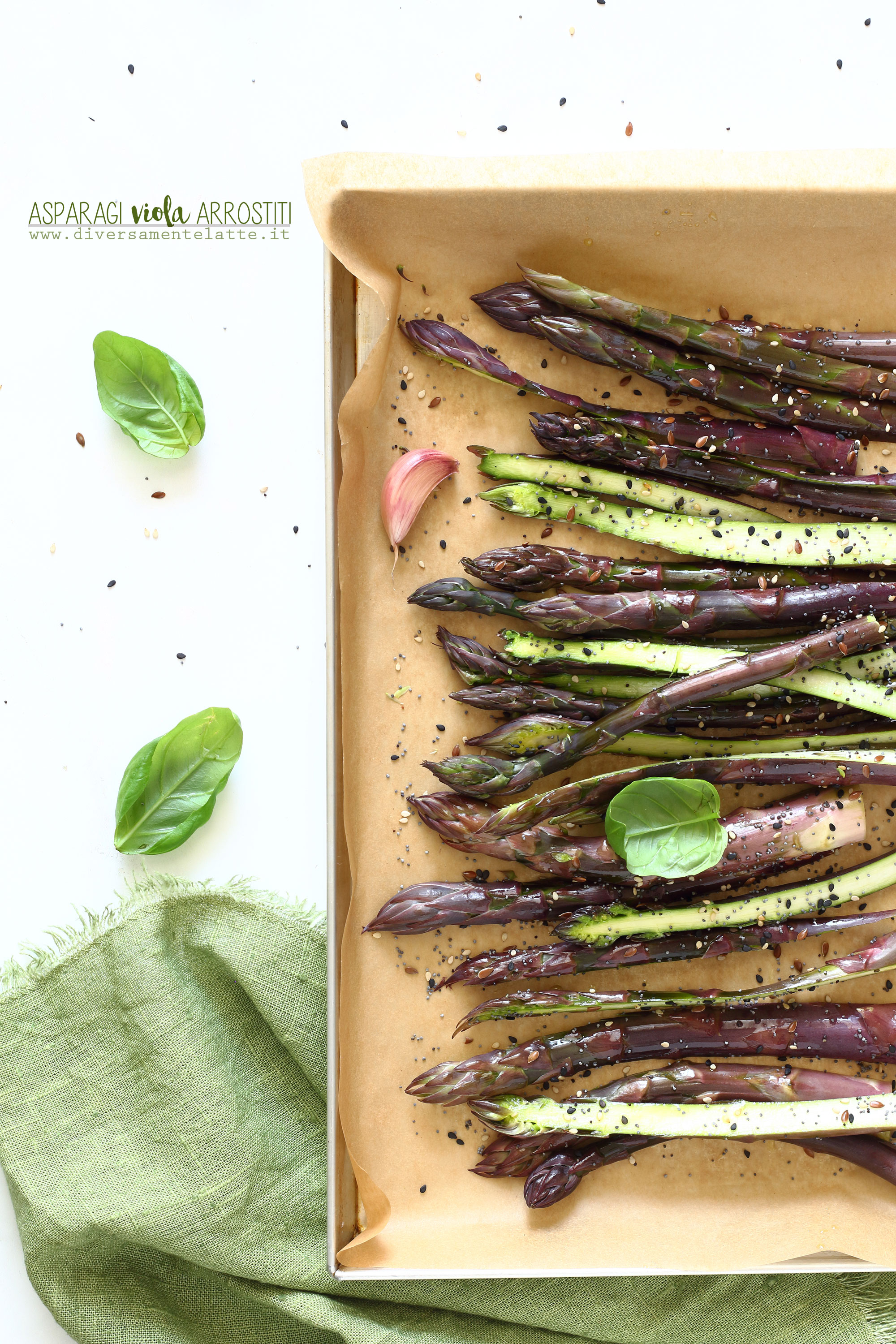asparagi viola arrostiti