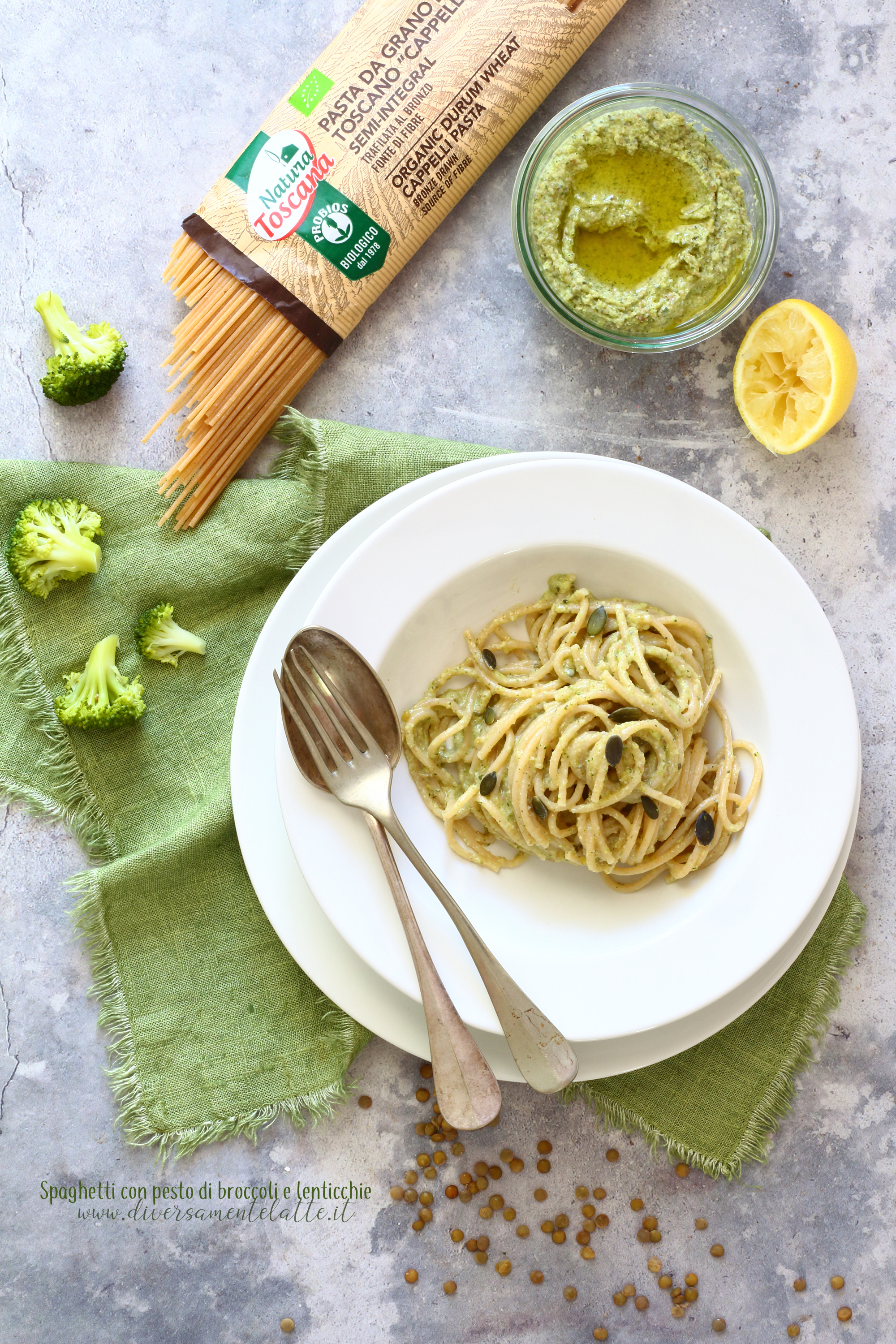 spaghetti al pesto di broccoli