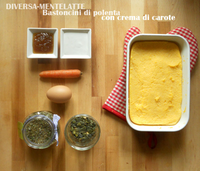 Ingredienti bastoncini di polenta e crema di carote