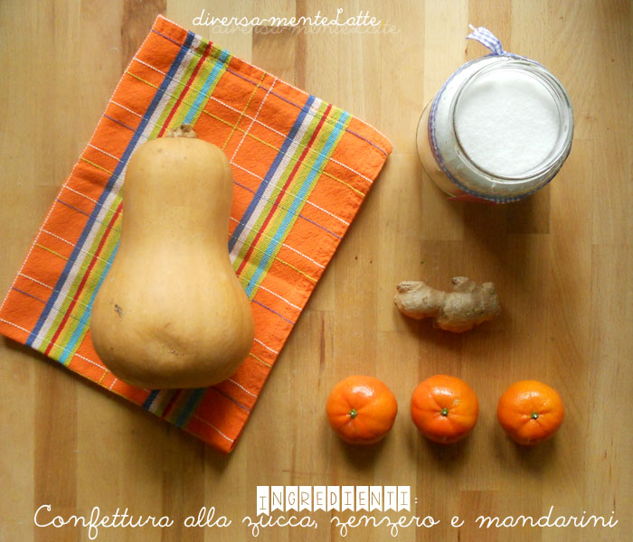 Ingredienti confettura zucca zenzero mandarini