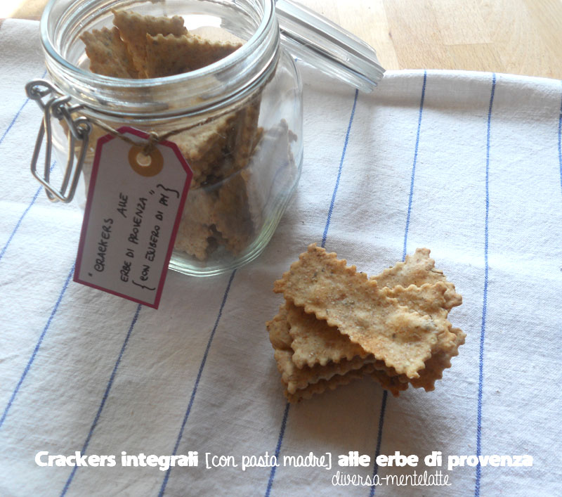 Crackers integrali con pasta madre erbe di provenza