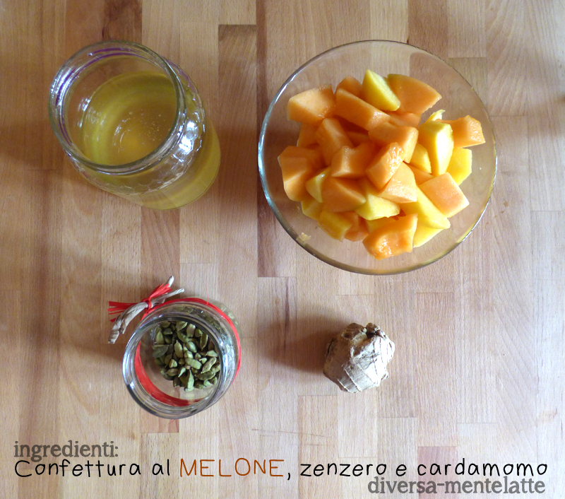 Ingredienti confettura al melone zenzero e cardamomo
