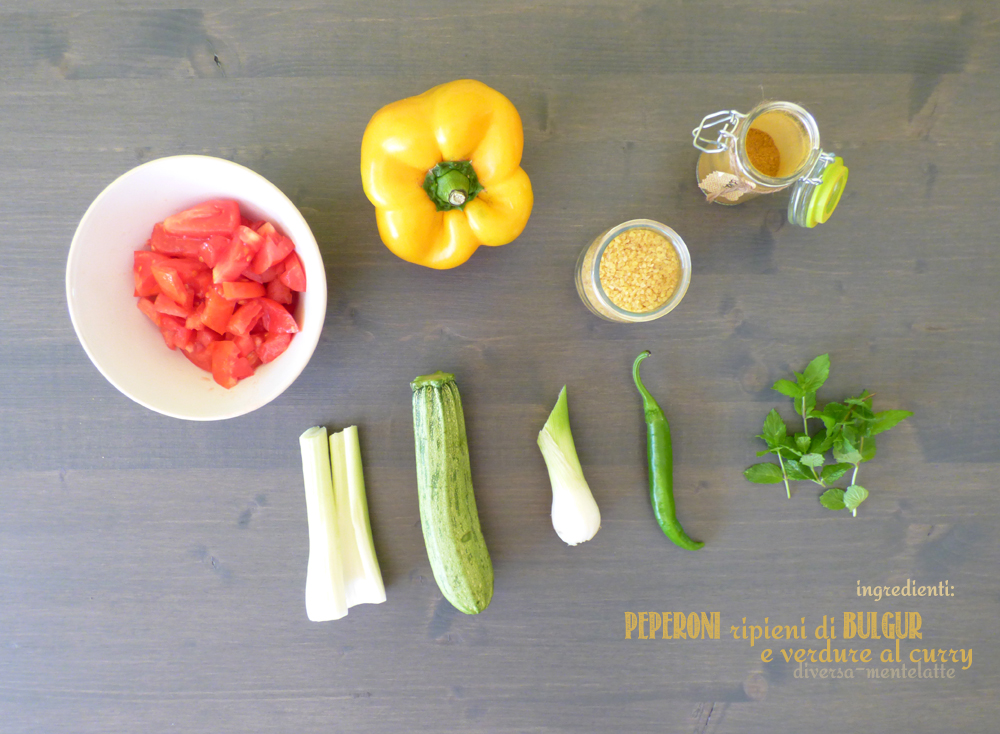 ingredienti peperoni ripieni con bulgur verdure