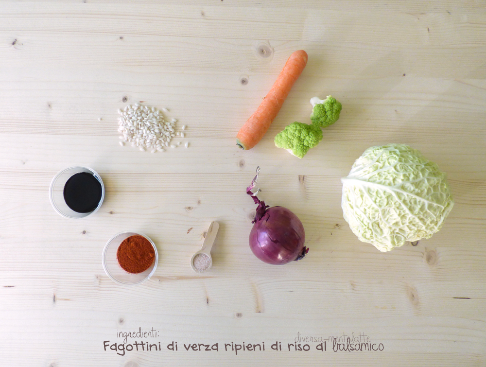 ingredienti fagottini di verza-ripieni di riso al balsamico