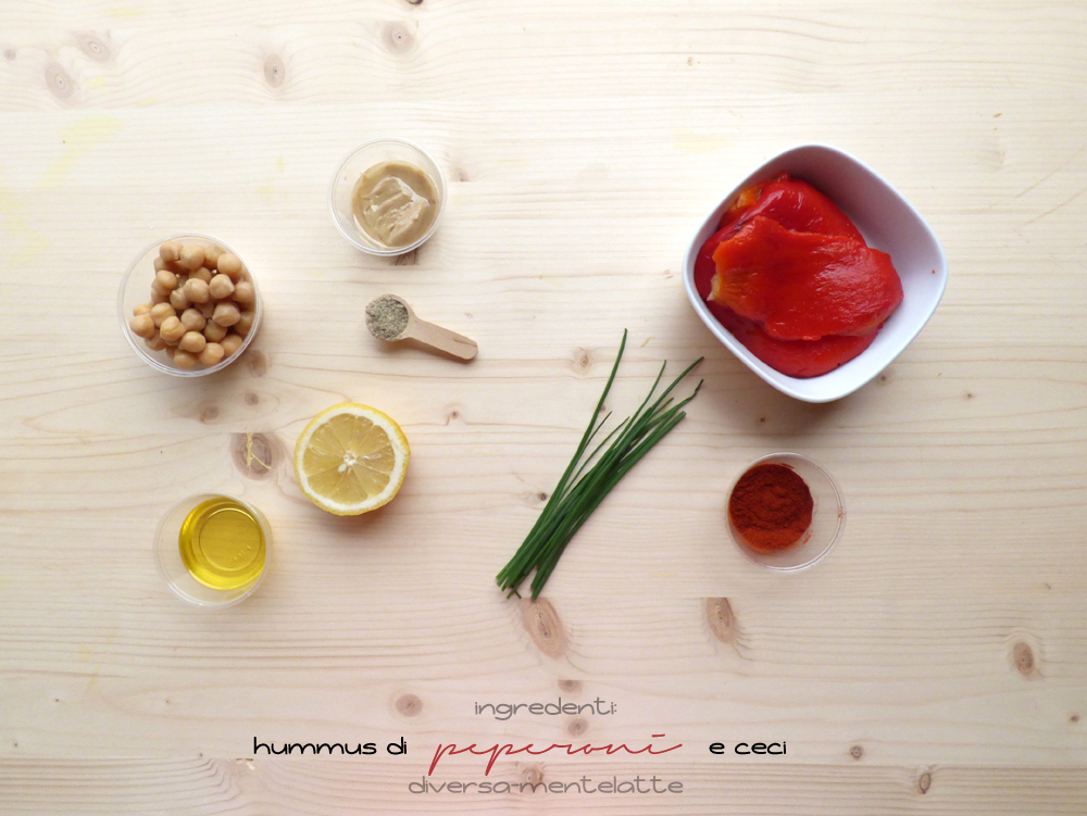 ingredienti hummus di peperoni e ceci