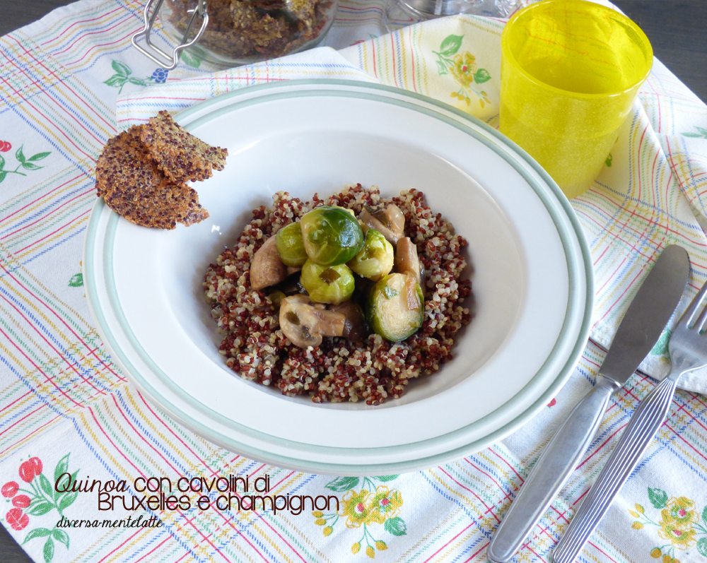 quinoa con cavolini e champignon