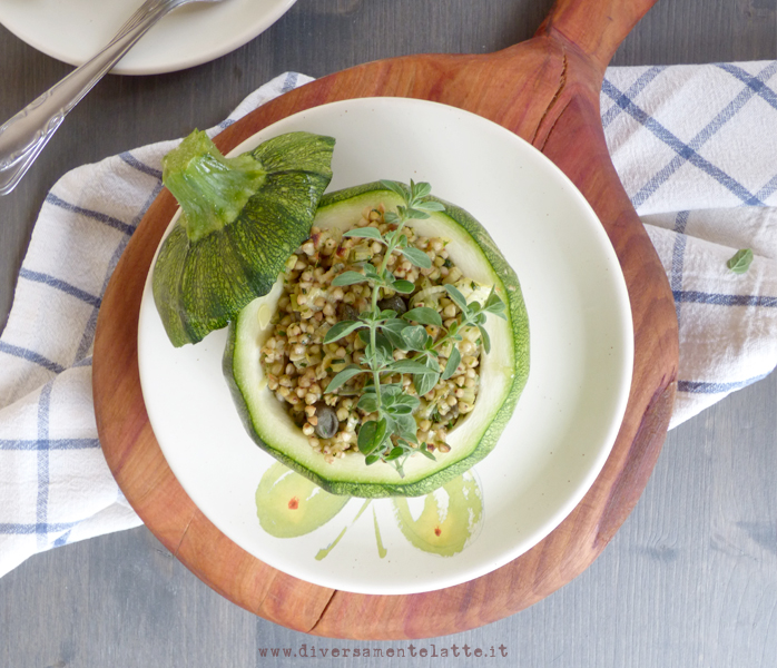 diversamentelatte zucchine tonde ripiene di grano saraceno