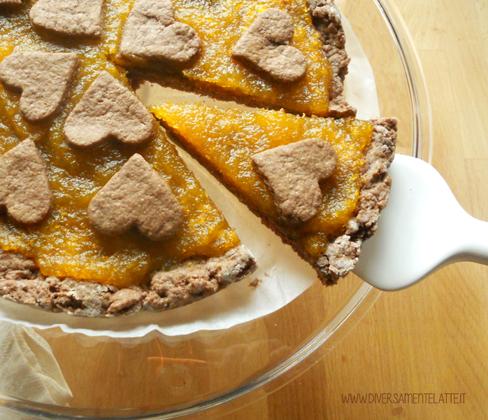 diversamentelatte crostata con frolla al cacao e confettura di zucca