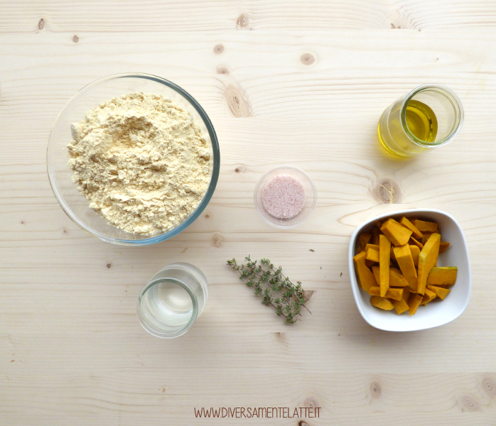 diversamentelatte ingredienti farinata alla zucca e timo