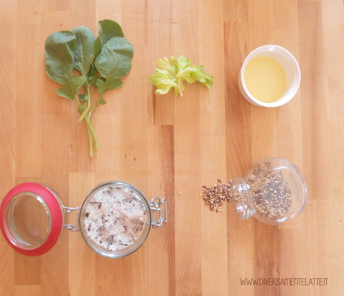 diversamentelatte ingredienti pesto di foglie di ravanello e sedano