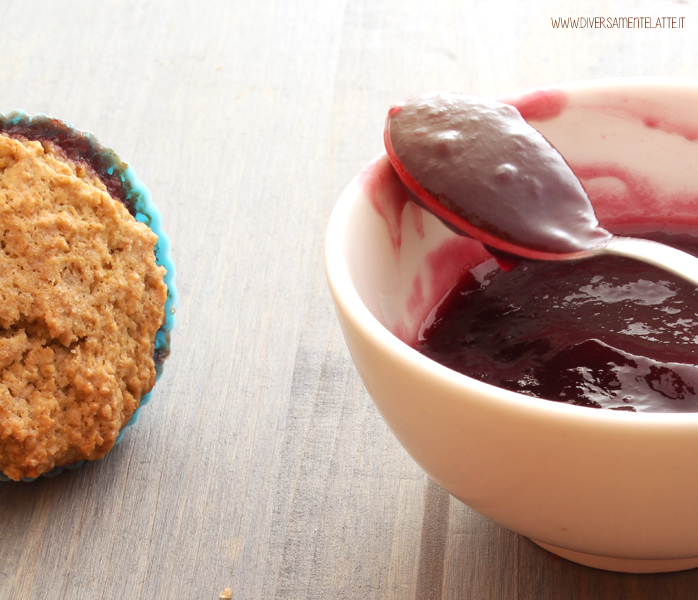 diversamentelatte muffin vegani alla confettura di uva fragola