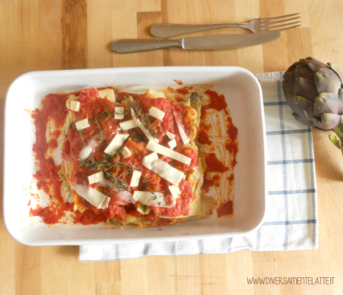 diversamentelatte parmigiana di carciofi e tofu