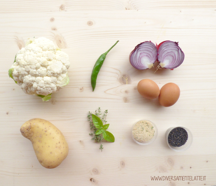 diversamentelatte ingredienti polpettone di cavolfiore e patate senza latticini