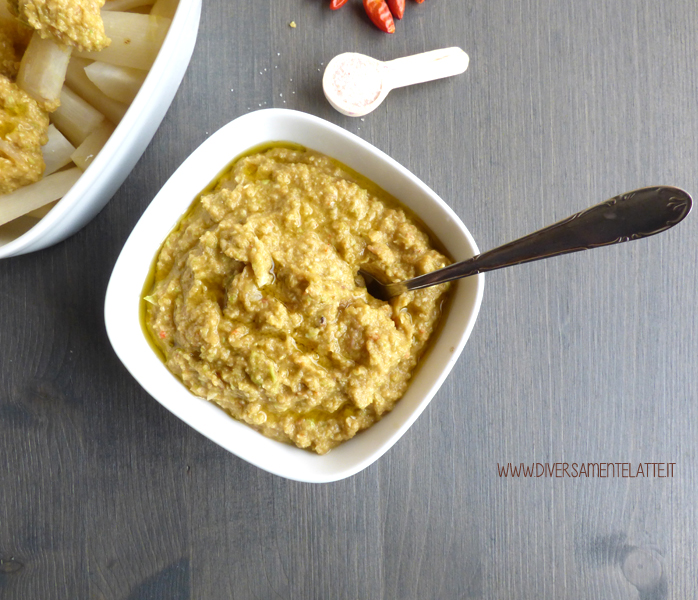 diversamentelatte radice amara con pesto di cavolo verza