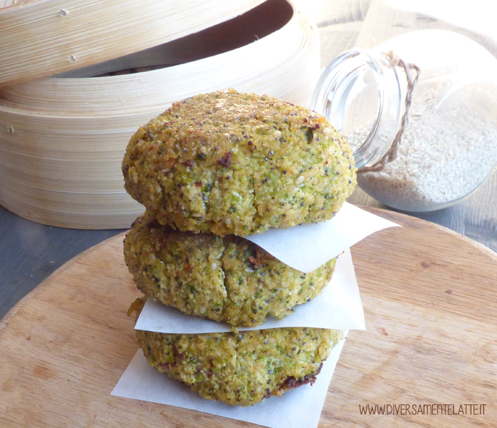 diversamentelatte vegan burger ai broccoli e tofu