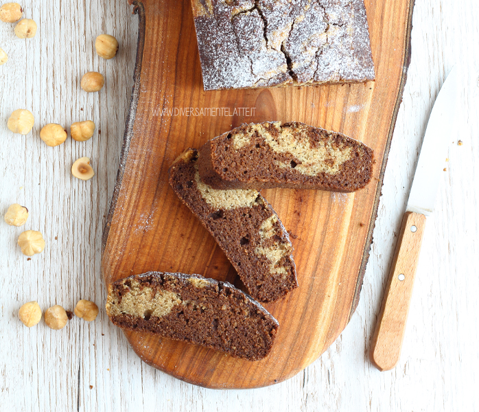 diversamentelatte_plumcake bicolore senza glutine e lattosio