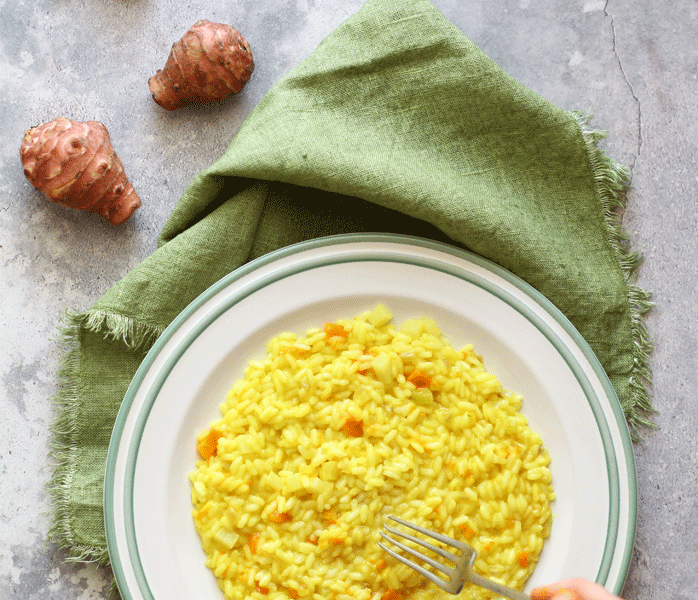 diversamentelatte_risotto topinambur curcuma