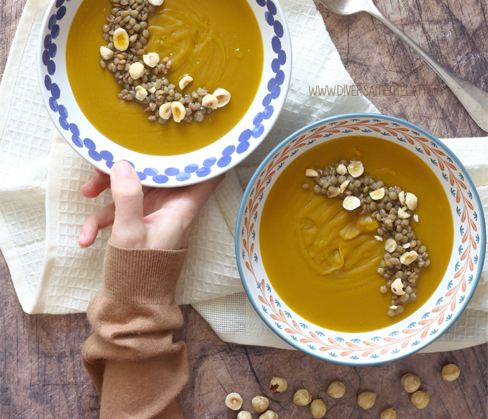 diversamentelatte_vellutata di zucca e lenticchie