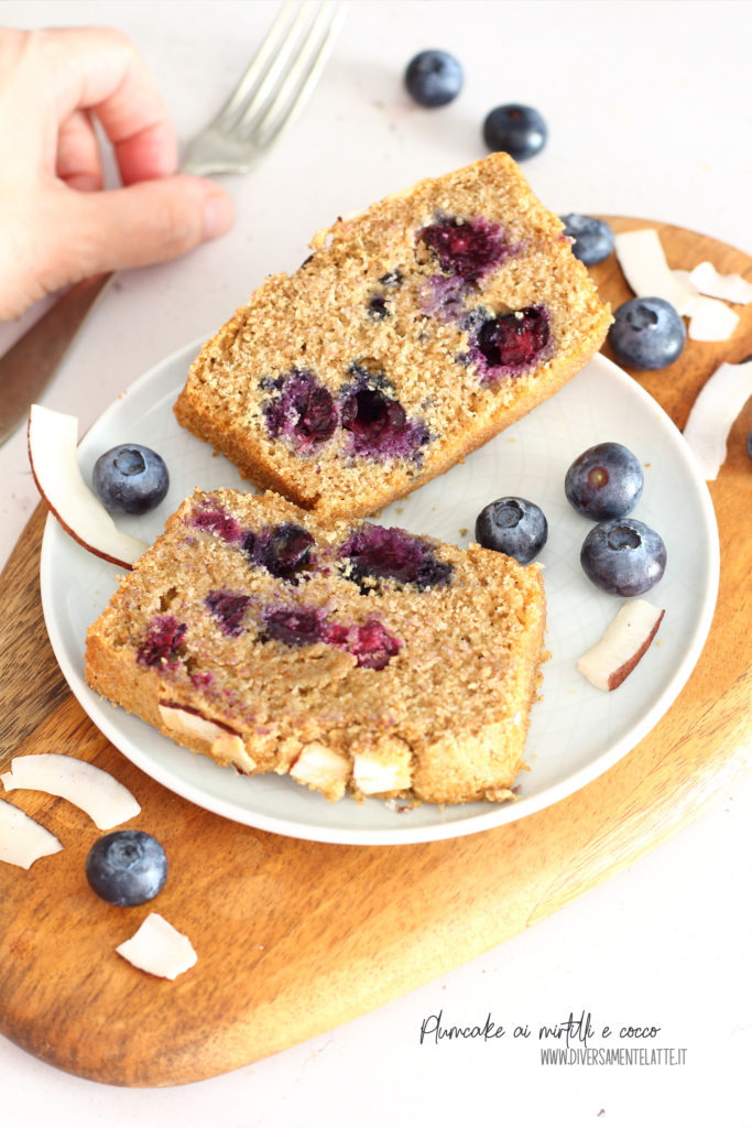 plumcake mirtilli cocco senza burro