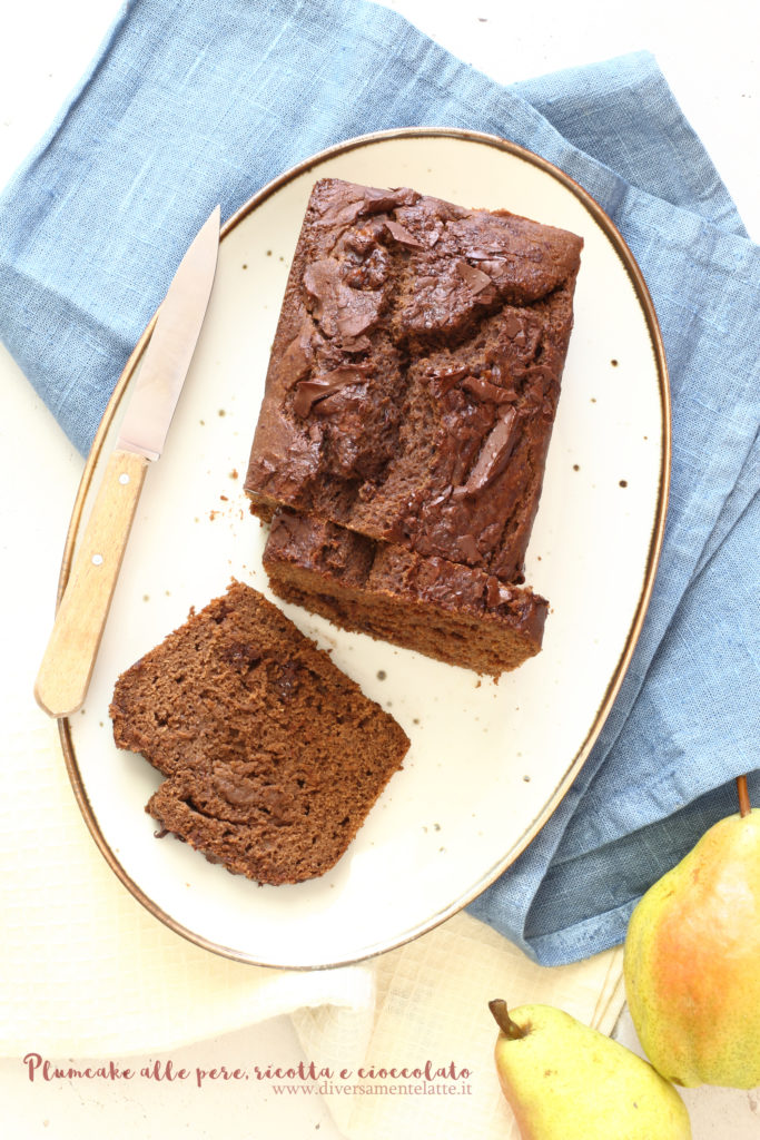 plumcake pere ricotta e cioccolato