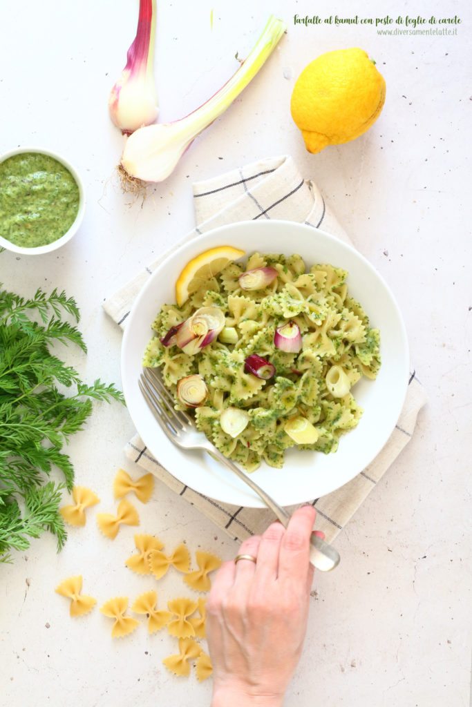 farfalle al kamut con pesto