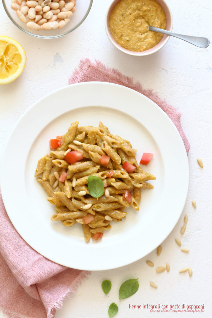 penne con pesto di asparagi