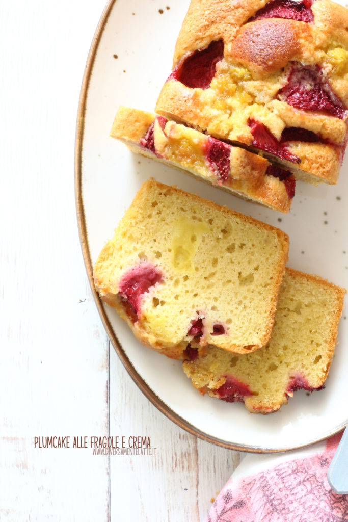 plumcake alle fragole e crema vegan