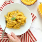 diversamentelatte_penne con hummus zucca e porri