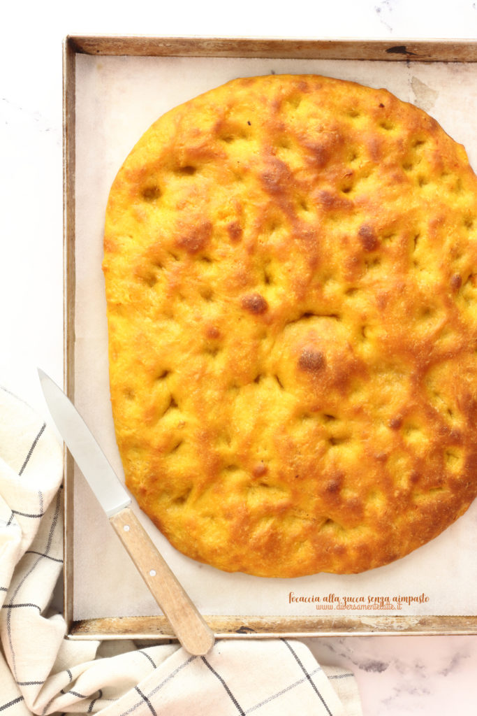 focaccia alla zucca senza impasto