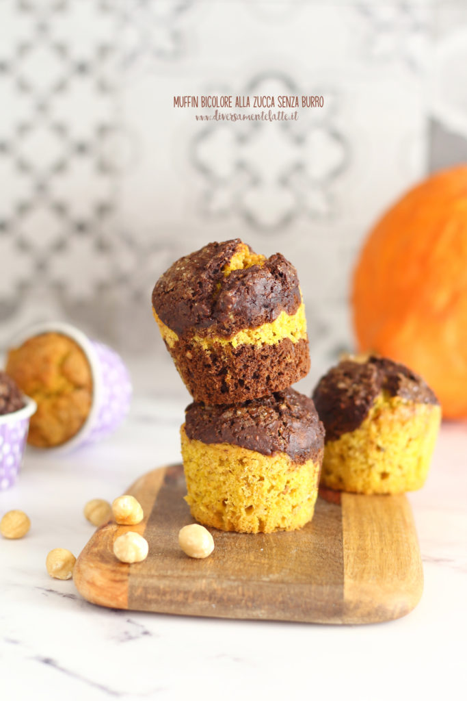 muffin bicolore alla zucca