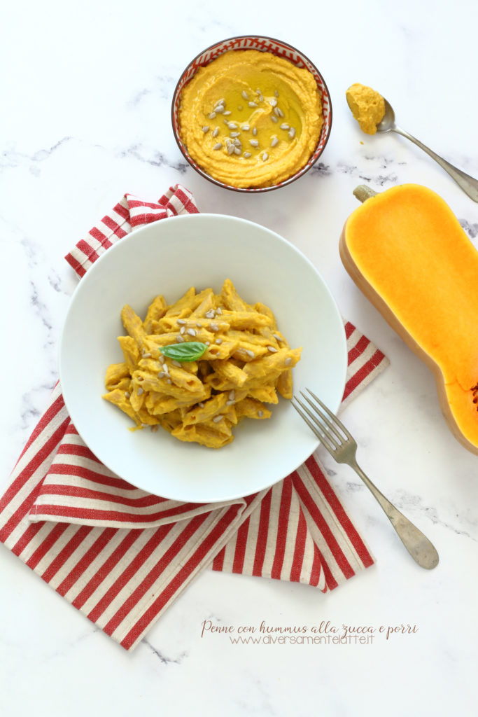 penne con hummus alla zucca