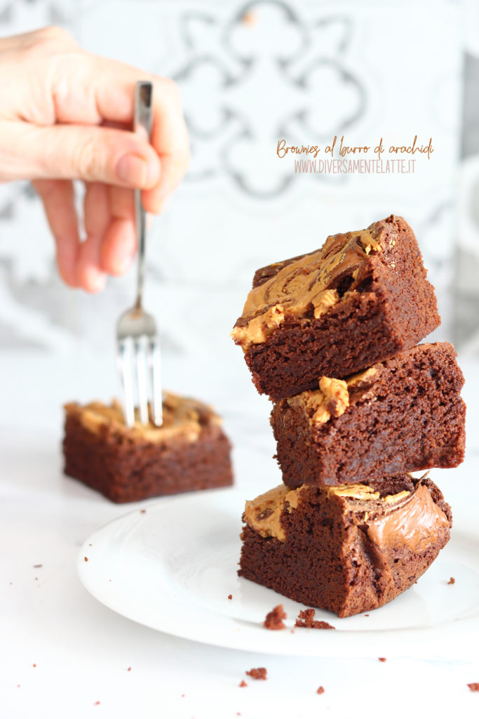 brownies al burro di arachidi senza lattosio