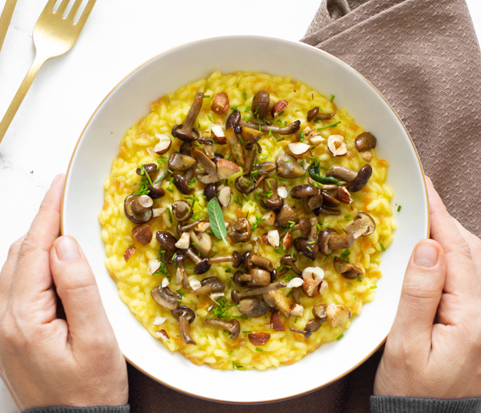 diversamentelatte risotto zafferano e funghi